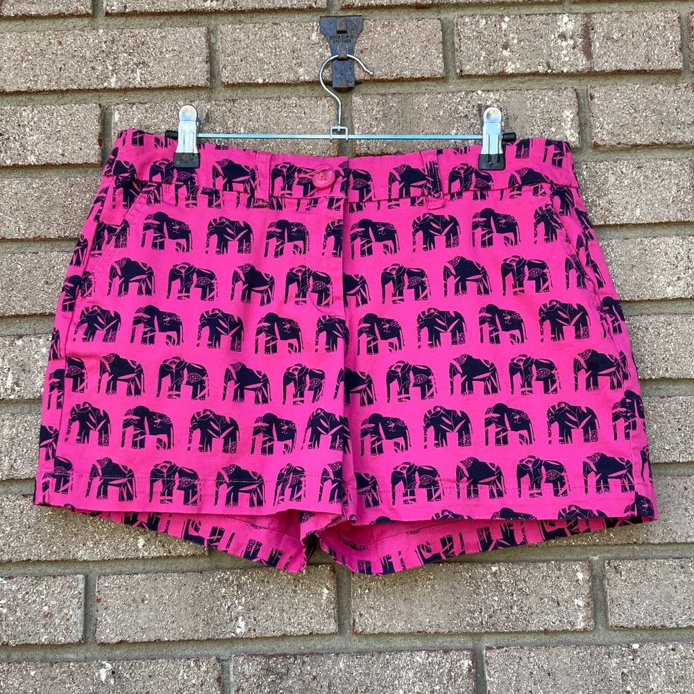 crown & ivy Pink and Black Elephant Print Shorts